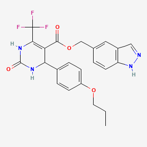 (1H-indazol-5-yl)methyl 2-oxo-4-(4-propoxyphenyl)-6-(trifluoromethyl)-1,2,3,4-tetrahydropyrimidine-5-carboxylate