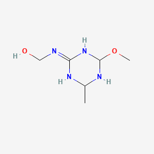 molecular formula C6H14N4O2 B12306097 [(4-Methoxy-6-methyl-2,5-dihydro-1,3,5-triazin-2-ylidene)amino]methanol 