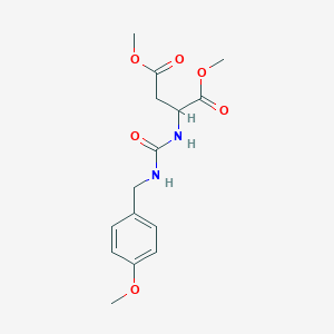 molecular formula C15H20N2O6 B12306102 1,4-Dimethyl (2S)-2-({[(4-methoxyphenyl)methyl]carbamoyl}amino)butanedioate 