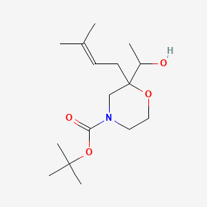 Tert-butyl 2-(1-hydroxyethyl)-2-(3-methylbut-2-en-1-yl)morpholine-4-carboxylate