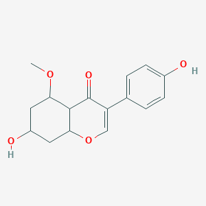 molecular formula C16H18O5 B12306123 7-Hydroxy-3-(4-hydroxyphenyl)-5-methoxy-4a,5,6,7,8,8a-hexahydrochromen-4-one 