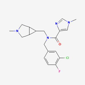 N-[(3-chloro-4-fluorophenyl)methyl]-1-methyl-N-[(3-methyl-3-azabicyclo[3.1.0]hexan-6-yl)methyl]imidazole-4-carboxamide