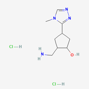 2-(Aminomethyl)-4-(4-methyl-1,2,4-triazol-3-yl)cyclopentan-1-ol;dihydrochloride