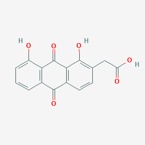 molecular formula C16H10O6 B1230625 Oxidized acetyl dithranol 