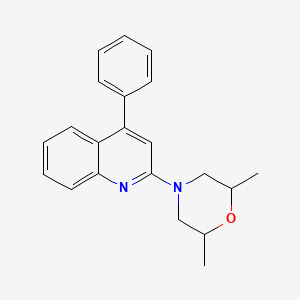 molecular formula C21H22N2O B1230626 2,6-Dimethyl-4-(4-phenyl-2-quinolinyl)morpholine 