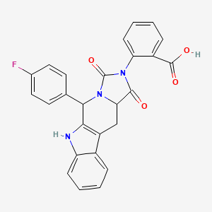 2-[10-(4-Fluorophenyl)-12,14-dioxo-8,11,13-triazatetracyclo[7.7.0.02,7.011,15]hexadeca-1(9),2,4,6-tetraen-13-yl]benzoic acid