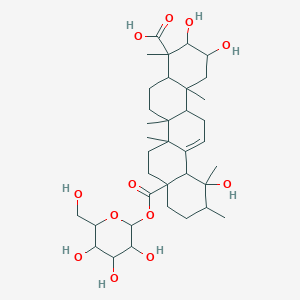 2,3,12-trihydroxy-4,6a,6b,11,12,14b-hexamethyl-8a-[3,4,5-trihydroxy-6-(hydroxymethyl)oxan-2-yl]oxycarbonyl-1,2,3,4a,5,6,7,8,9,10,11,12a,14,14a-tetradecahydropicene-4-carboxylic acid