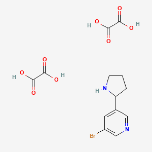 molecular formula C13H15BrN2O8 B12306361 3-bromo-5-pyrrolidin-2-ylpyridine;oxalic acid 