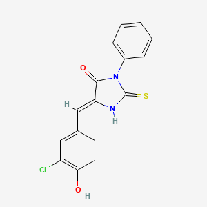 (5Z)-5-(3-chloro-4-hydroxybenzylidene)-3-phenyl-2-thioxoimidazolidin-4-one