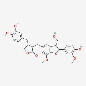 3-[[2-(4-Hydroxy-3-methoxyphenyl)-3-(hydroxymethyl)-7-methoxy-2,3-dihydro-1-benzofuran-5-yl]methyl]-4-[(4-hydroxy-3-methoxyphenyl)methyl]oxolan-2-one