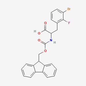 molecular formula C24H19BrFNO4 B12306407 3-(3-bromo-2-fluorophenyl)-2-(9H-fluoren-9-ylmethoxycarbonylamino)propanoic acid 