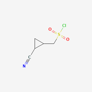 molecular formula C5H6ClNO2S B12306411 rac-[(1R,2R)-2-cyanocyclopropyl]methanesulfonyl chloride 