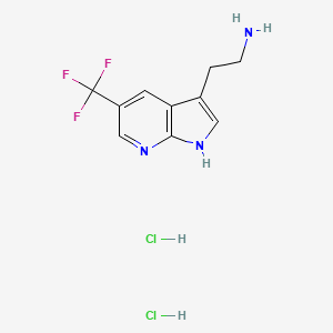 molecular formula C10H12Cl2F3N3 B12306422 2-[5-(trifluoromethyl)-1H-pyrrolo[2,3-b]pyridin-3-yl]ethan-1-amine dihydrochloride 