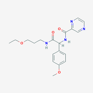N-[2-(3-ethoxypropylamino)-1-(4-methoxyphenyl)-2-oxoethyl]-2-pyrazinecarboxamide