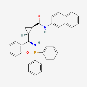 molecular formula C33H29N2O2P B1230645 (1R,2R)-2-[(R)-(diphenylphosphorylamino)-phenylmethyl]-N-(2-naphthalenyl)-1-cyclopropanecarboxamide 
