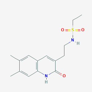 molecular formula C15H20N2O3S B1230646 N-[2-(6,7-dimethyl-2-oxo-1H-quinolin-3-yl)ethyl]ethanesulfonamide 