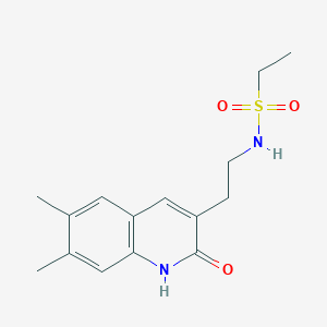 molecular formula C15H20N2O3S B1230646 N-[2-(6,7-二甲基-2-氧代-1H-喹啉-3-基)乙基]乙磺酰胺 