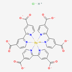 molecular formula C36H19ClN6O12Ru-4 B12306467 2-(4-carboxylatopyridin-2-yl)pyridine-4-carboxylate;hydron;ruthenium(2+);chloride 