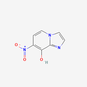 molecular formula C7H5N3O3 B12306492 7-Nitroimidazo[1,2-A]pyridin-8-OL 