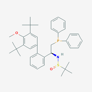 molecular formula C39H50NO2PS B12306501 (R)-N-((S)-1-(3',5'-Di-tert-butyl-4'-methoxy-[1,1'-biphenyl]-2-yl)-2-(diphenylphosphanyl)ethyl)-2-methylpropane-2-sulfinamide 