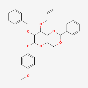 6-(4-Methoxyphenoxy)-2-phenyl-7-phenylmethoxy-8-prop-2-enoxy-4,4a,6,7,8,8a-hexahydropyrano[3,2-d][1,3]dioxine