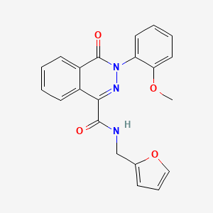 molecular formula C21H17N3O4 B1230655 N-(2-furanylmethyl)-3-(2-methoxyphenyl)-4-oxo-1-phthalazinecarboxamide 