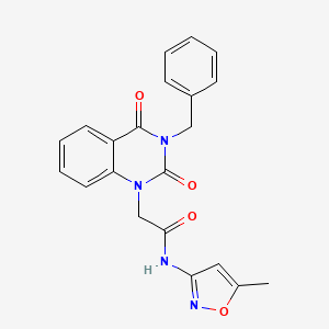 molecular formula C21H18N4O4 B1230657 2-[2,4-dioxo-3-(phenylmethyl)-1-quinazolinyl]-N-(5-methyl-3-isoxazolyl)acetamide 