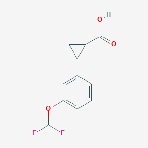 molecular formula C11H10F2O3 B12306572 trans-2-(3-(Difluoromethoxy)phenyl)cyclopropane-1-carboxylic acid 