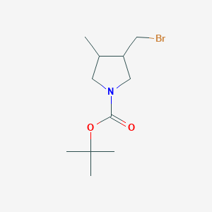 rac-tert-butyl (3R,4R)-3-(bromomethyl)-4-methylpyrrolidine-1-carboxylate, trans