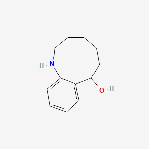 molecular formula C12H17NO B12306594 2,3,4,5,6,7-hexahydro-1H-1-benzazonin-7-ol 