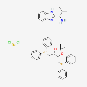 Dichloro[(4S,5S)-(+)-4,5-bis(diphenylphosphinomethyl)-2,2-dimethyl-1,3-dioxolane][(S)-(-)-2-(i-propyl)methanamine)-1H-benzimidazole]ruthenium(II)