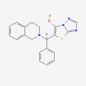 molecular formula C20H18N4OS B1230661 5-[3,4-dihydro-1H-isoquinolin-2-yl(phenyl)methyl]-6-thiazolo[3,2-b][1,2,4]triazolol 