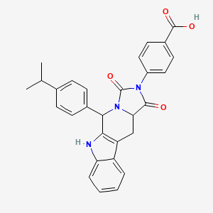 4-[12,14-Dioxo-10-(4-propan-2-ylphenyl)-8,11,13-triazatetracyclo[7.7.0.02,7.011,15]hexadeca-1(9),2,4,6-tetraen-13-yl]benzoic acid