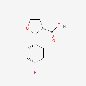 rac-(2R,3R)-2-(4-fluorophenyl)oxolane-3-carboxylic acid, trans