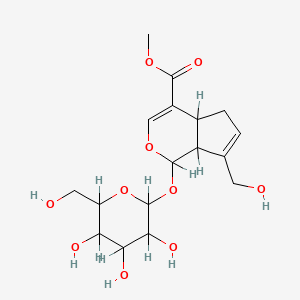 molecular formula C17H24O10 B1230665 Methyl 7-(hydroxymethyl)-1-[3,4,5-trihydroxy-6-(hydroxymethyl)oxan-2-yl]oxy-1,4a,5,7a-tetrahydrocyclopenta[c]pyran-4-carboxylate 