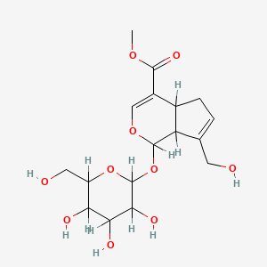 molecular formula C17H24O10 B1230665 7-(羟甲基)-1-[3,4,5-三羟基-6-(羟甲基)氧杂环-2-基]氧基-1,4a,5,7a-四氢环戊并[c]吡喃-4-羧酸甲酯 