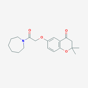 molecular formula C19H25NO4 B1230669 6-[2-(1-azepanyl)-2-oxoethoxy]-2,2-dimethyl-3,4-dihydro-2H-1-benzopyran-4-one 