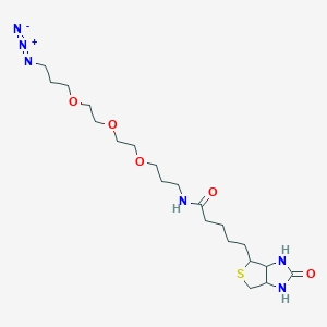 molecular formula C20H36N6O5S B12306706 N-[3-[2-[2-(3-azidopropoxy)ethoxy]ethoxy]propyl]-5-(2-oxo-1,3,3a,4,6,6a-hexahydrothieno[3,4-d]imidazol-4-yl)pentanamide 