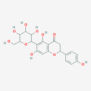 molecular formula C21H22O10 B12306714 5,7-Dihydroxy-2-(4-hydroxyphenyl)-6-[3,4,5-trihydroxy-6-(hydroxymethyl)oxan-2-yl]-2,3-dihydrochromen-4-one 