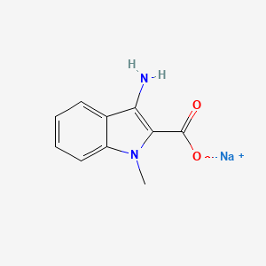 molecular formula C10H9N2NaO2 B12306728 sodium 3-amino-1-methyl-1H-indole-2-carboxylate 