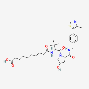 10-[[(1S)-1-[(2S,4R)-4-hydroxy-2-[[4-(4-methylthiazol-5-yl)phenyl]methylcarbamoyl]pyrrolidine-1-carbonyl]-2,2-dimethyl-propyl]amino]-10-oxo-decanoic acid