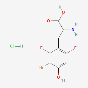 molecular formula C9H9BrClF2NO3 B12306777 2-Amino-3-(3-bromo-2,6-difluoro-4-hydroxyphenyl)propanoic acid hydrochloride 