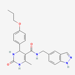 N-[(1H-indazol-5-yl)methyl]-6-methyl-2-oxo-4-(4-propoxyphenyl)-1,2,3,4-tetrahydropyrimidine-5-carboxamide