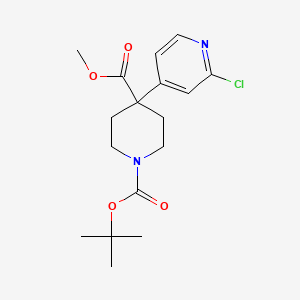 molecular formula C17H23ClN2O4 B12306786 1-(Tert-butyl) 4-methyl 4-(2-chloropyridin-4-yl)piperidine-1,4-dicarboxylate 