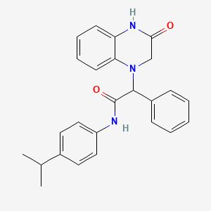2-(3-oxo-2,4-dihydroquinoxalin-1-yl)-2-phenyl-N-(4-propan-2-ylphenyl)acetamide