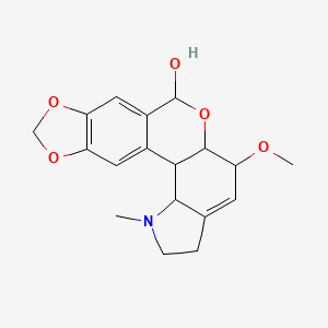 molecular formula C18H21NO5 B12306801 9-Methoxy-4-methyl-11,16,18-trioxa-4-azapentacyclo[11.7.0.02,10.03,7.015,19]icosa-1(20),7,13,15(19)-tetraen-12-ol 