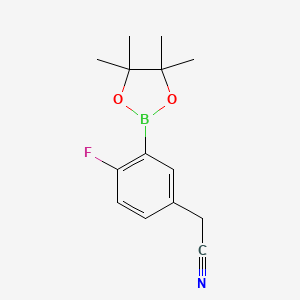 molecular formula C14H17BFNO2 B12306849 5-Cyanomethyl-2-fluorobenzeneboronic acid pinacol ester 