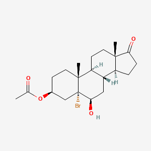 molecular formula C21H31BrO4 B1230689 (3 beta, 5 alpha, 6beta)-3-(Acetyloxy)-5-bromo-6-hydroxy-androstan-17-one CAS No. 4229-69-0