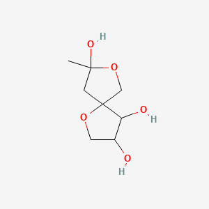 molecular formula C8H14O5 B12306890 3,4,5'-Trihydroxy-5'-methyl-2,3'-spirobi[tetrahydrofuran] 