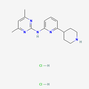 molecular formula C16H23Cl2N5 B12306895 4,6-dimethyl-N-(6-(piperidin-4-yl)pyridin-2-yl)pyrimidin-2-amine dihydrochloride 